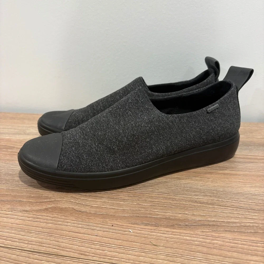ECCO Soft 7 Gore-Tex Slip On Sneaker Women Dark Grey Size 9 Waterproof Shoes